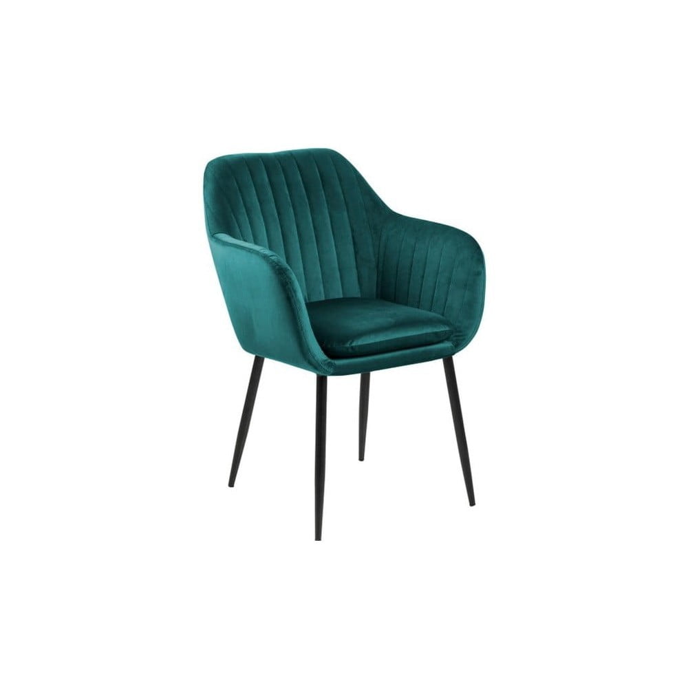 Zelená jídelní židle s kovovým podnožím Bonami Essentials Emilia
