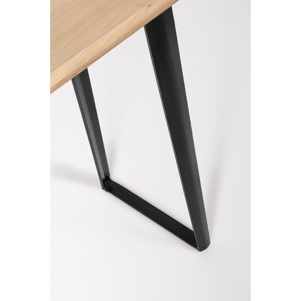Černý/ve světle přírodní barvě konzolový stolek s deskou z mangového dřeva 40x130 cm Nashik – Bizzotto-image-3