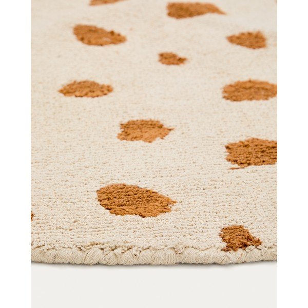 Krémový pratelný/ručně tkaný bavlněný dětský koberec ø100 cm Tandani – Kave Home-image-2