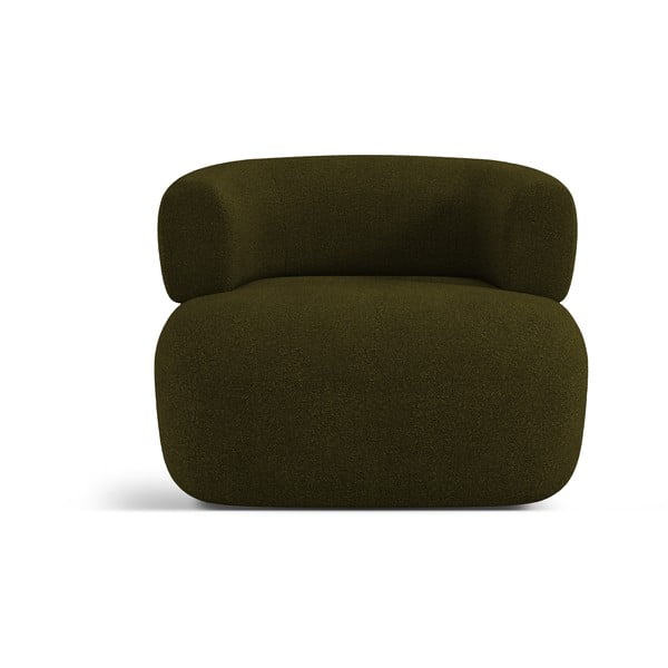 Zelené křeslo z textilie bouclé Jenny – Micadoni Home