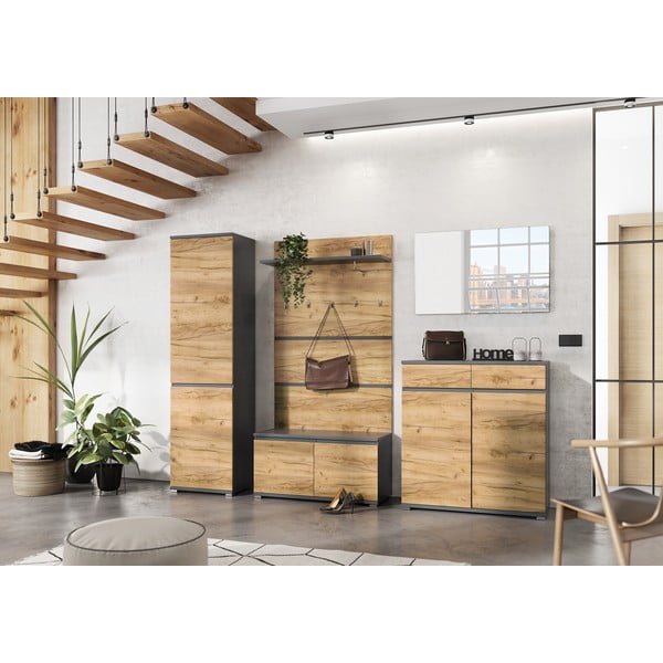 Botník v dekoru dubu s lavicí Lissabon - Germania-image-4