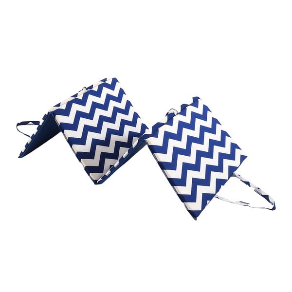 Bílo-modrý zahradní podsedák na lehátko 49x137 cm   Zig Zag – B.E.S.