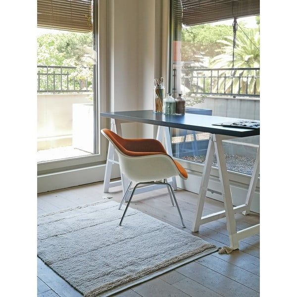 Krémový pratelný ručně tkaný bavlněný koberec 90x130 cm Bloom Natural – Lorena Canals-image-1