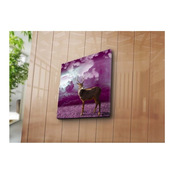 Dekorativní obraz Reindeer Purple, 45 x 45 cm