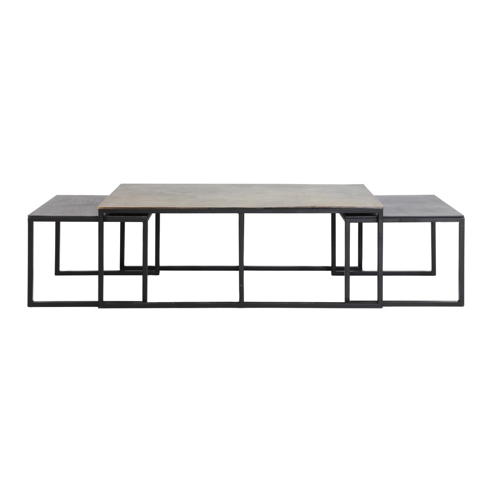 Kovové konferenční stolky v černo-bronzové barvě sadě 3 ks 50x120 cm Kumalu – Light & Living