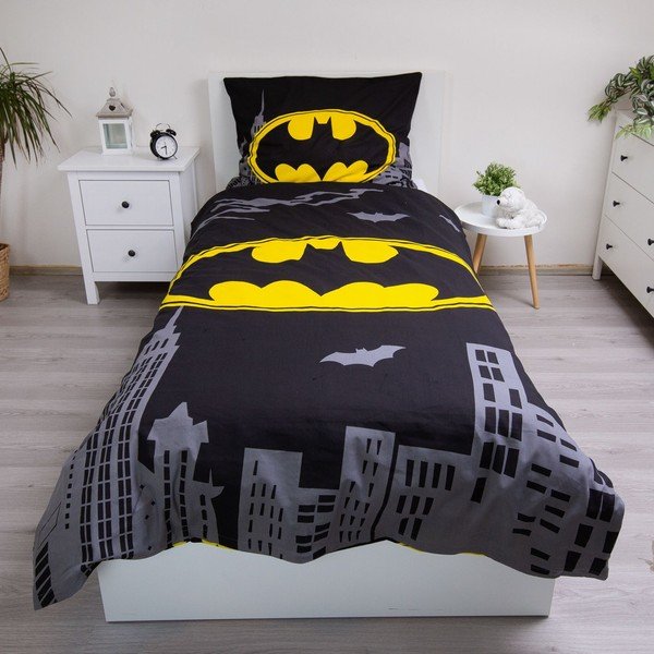 Bavlněné dětské povlečení na jednolůžko 140x200 cm Batman "The Emblem" – Jerry Fabrics-image-1