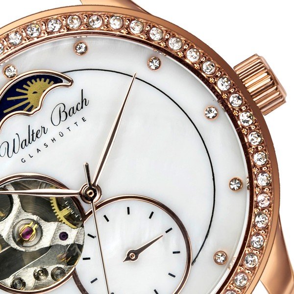 Dámské hodinky s bílým páskem z pravé kůže Walter Bach Union-image-4