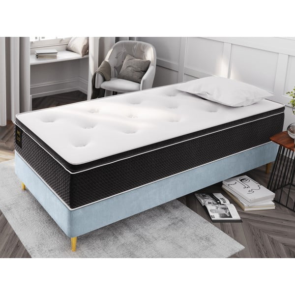 Světle modrá sametová jednolůžková postel Cosmopolitan Design Lia, 90 x 200 cm-image-1