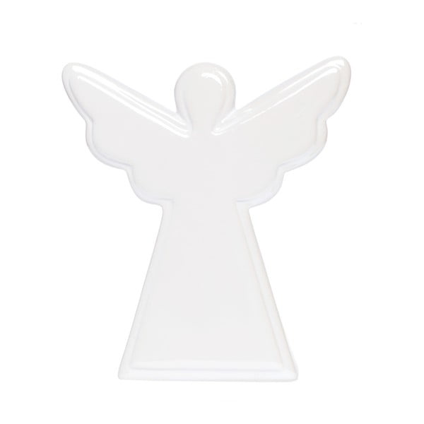 Bílá keramická dekorace Ewax Angel, výška 12 cm