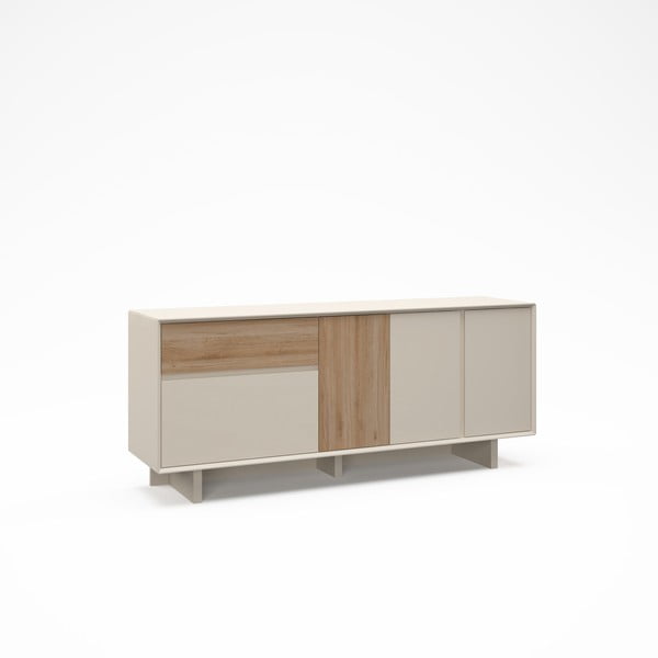 Komoda v béžové a přírodní barvě v dekoru dubu 180x76x45 cm Carpi – Marckeric-image-4