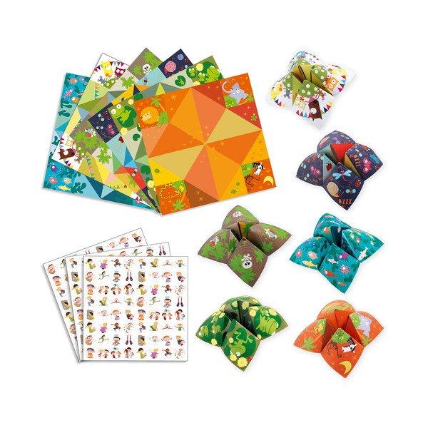 Sada 8 origami papírů se samolepkami Djeco Fortune-image-3