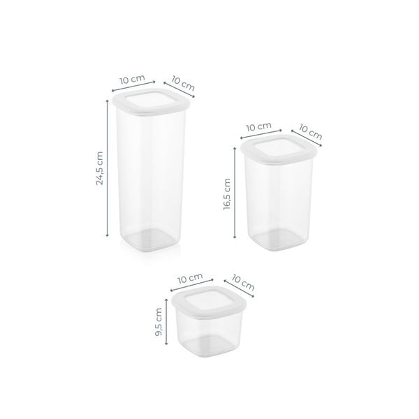 Plastové dózy v sadě 3 ks na potraviny Fresco – Hermia-image-2