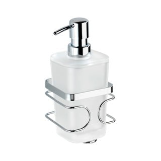 Bílý nástěnný dávkovač na mýdlo s držákem z nerezové oceli Wenko Premium