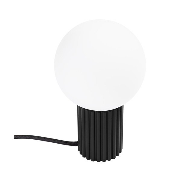 Černá stolní lampa se skleněným stínidlem (výška 19 cm) Orbital – Sollux