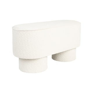 Bílá lavice z textilie bouclé Marcos – White Label