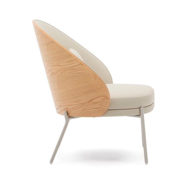 Béžové křeslo z imitace kůže Eamy – Kave Home-image-3
