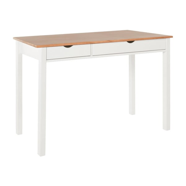Bílo-hnědý pracovní stůl z borovicového dřeva Støraa Gava, délka 120 cm