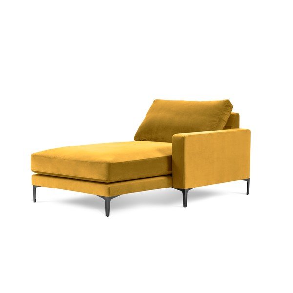 Žlutá sametová lenoška Kooko Home Harmony, pravý roh-image-2