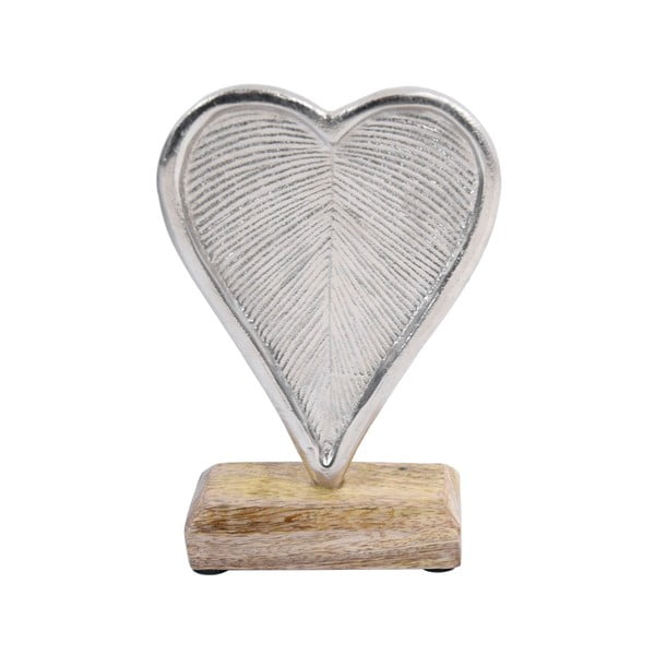 Vánoční dekorace ve tvaru srdce s dřevěným podstavcem Ego dekor, výška 18 cm