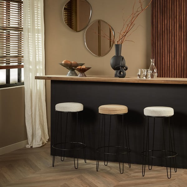 Bílá čalouněná barová stolička (výška sedáku 73 cm) Alice – Light & Living-image-4