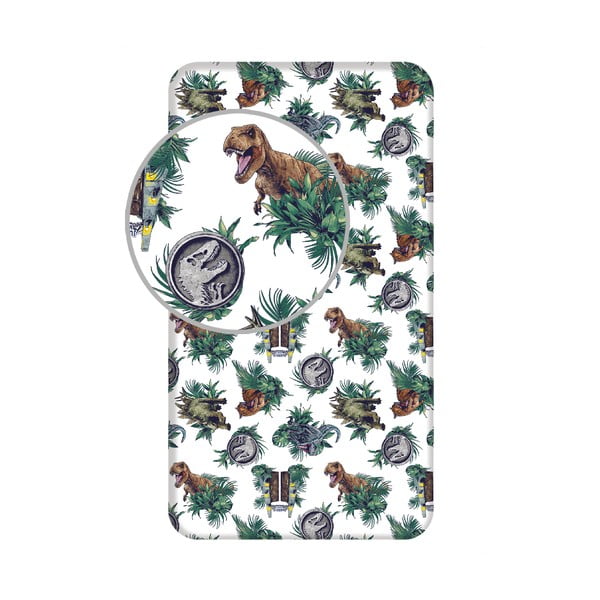 Napínací bavlněné dětské prostěradlo 90x200 cm Jurassic World "Roar" – Jerry Fabrics