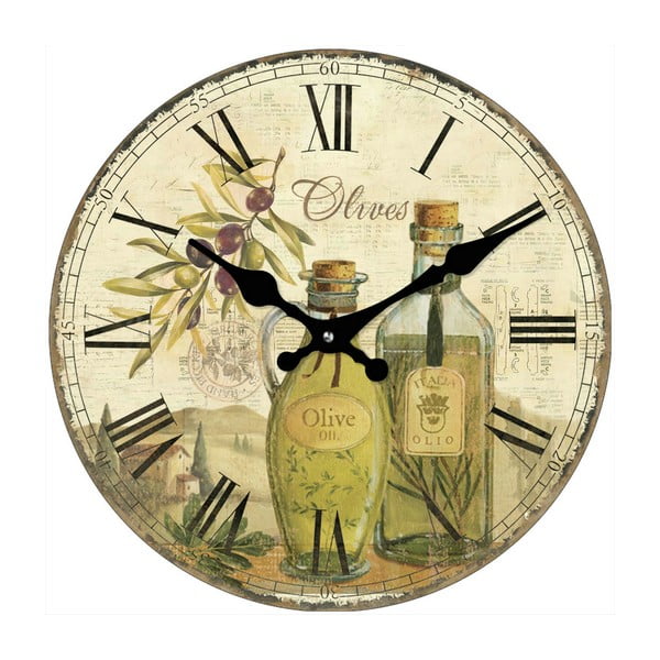 Skleněné hodiny Olivy, 34 cm