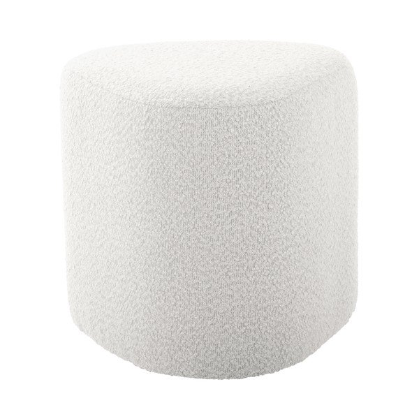 Bílý taburet z textilie bouclé Ada – Leitmotiv-image-2