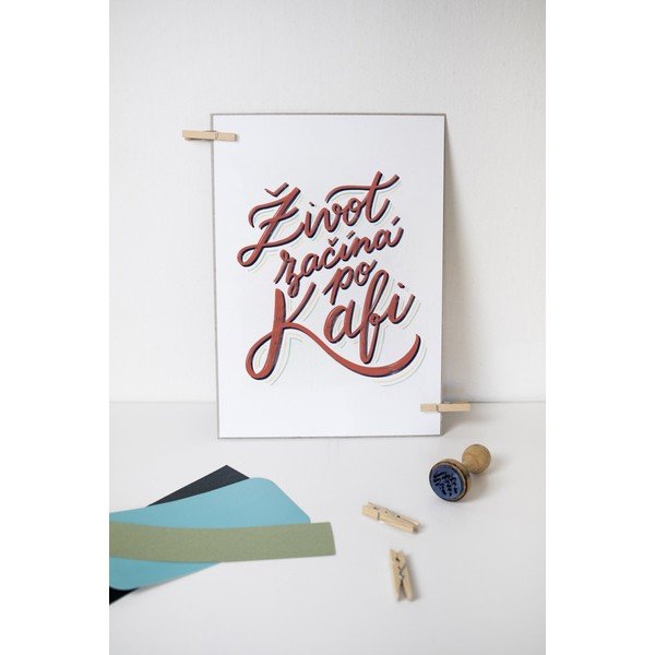 Print s motivem Život začíná po kafi Printintin, formát A4-image-1