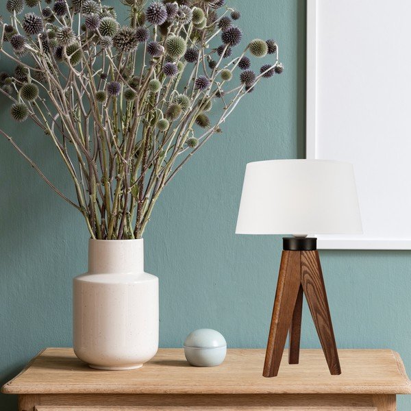 Bílá stolní lampa - LAMKUR-image-1