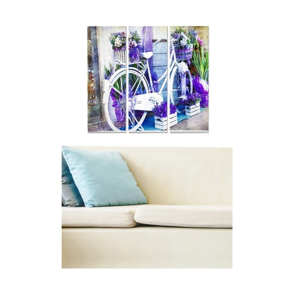 Obrazy v sadě 3 ks 20x50 cm Lavender – Wallity-image-1