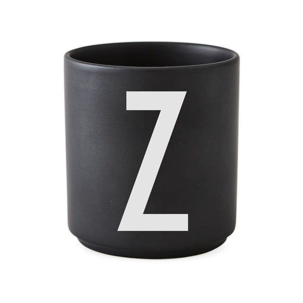 Černý porcelánový hrnek Design Letters Alphabet Z, 250 ml