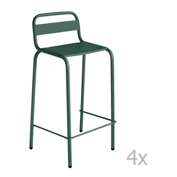 Sada 4 tmavě zelených barových židlí Isimar Barcelonita