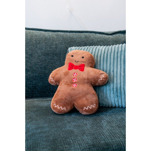 Sametový dekorační polštář s vánočním motivem 28x37 cm Gingerbread – Catherine Lansfield-image-1