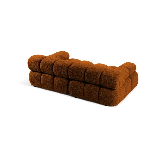 Modulární pohovka z textilie bouclé v terakotové barvě 188 cm – Micadoni -image-2
