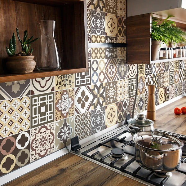 Sada 24 nástěnných samolepek Ambiance Kenjito, 15 x 15 cm-image-3