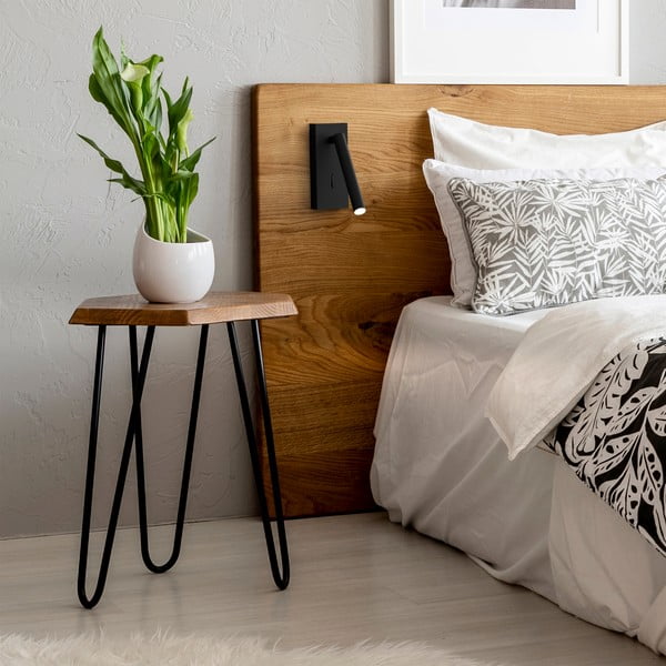 Černé nástěnné svítidlo SULION Clara, výška 16,5 cm-image-1