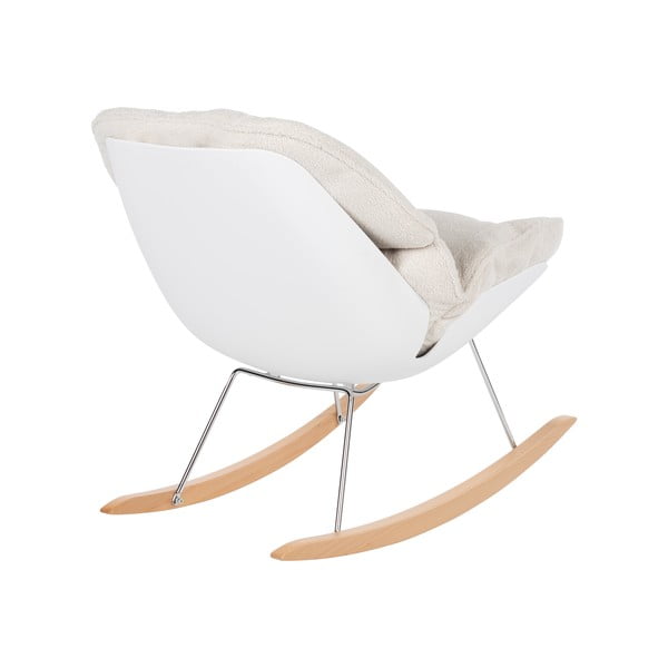 Krémové houpací křeslo z textilie bouclé Rocky – White Label-image-4