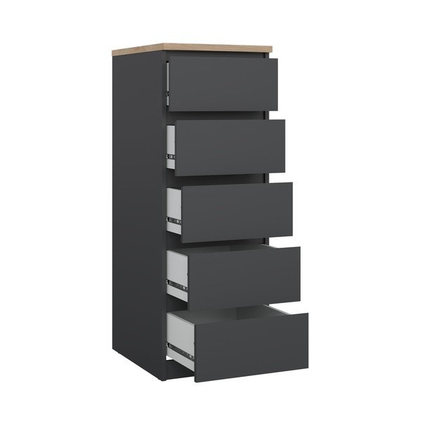 Tmavě šedá komoda 40x111x50 cm Naia – Tvilum-image-3