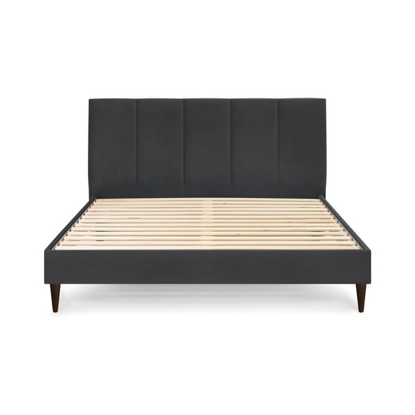 Antracitová čalouněná dvoulůžková postel s roštem 160x200 cm Vivara – Bobochic Paris-image-2