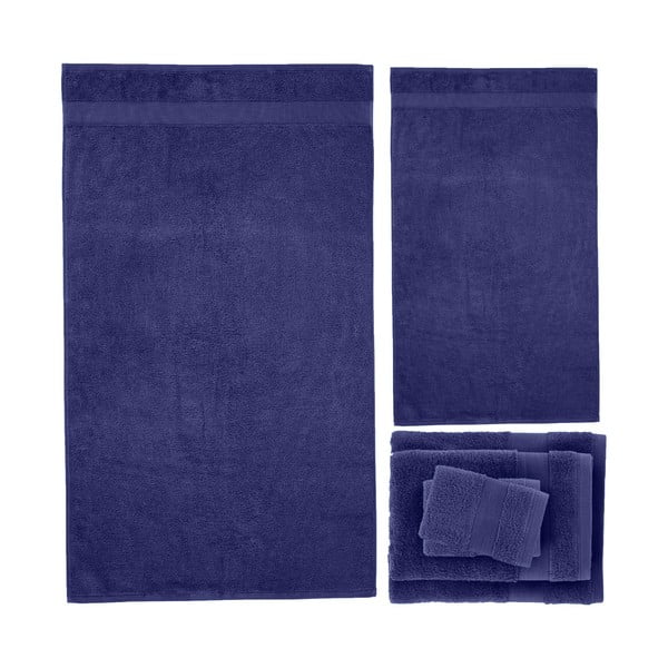Tmavě modré froté bavlněné ručníky a osušky v sadě 6 ks Anti-Bacterial – Catherine Lansfield-image-2
