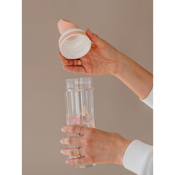 Růžovo-bílá láhev na vodu Equa Flow Wave, 800 ml-image-2