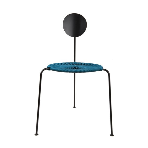 Černá jídlení židle s modrým sedákem OK Design Centro