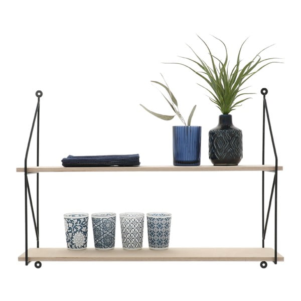 Nástěnná dvoupatrová police z překližky Compactor Frida, délka 60 cm-image-3