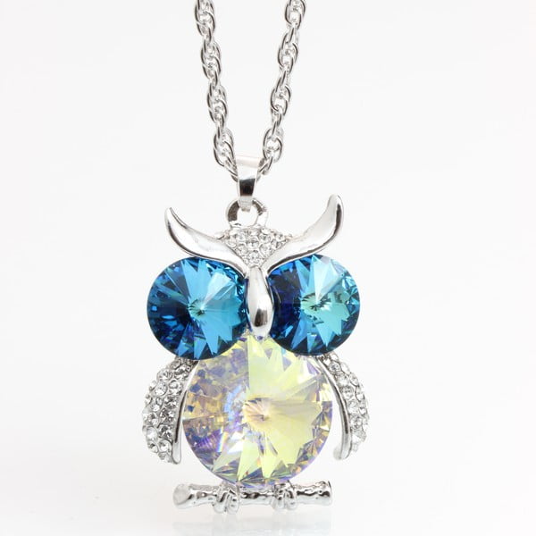 Náhrdelník s krystaly Swarovski Elements Laura Bruni Blue Owl