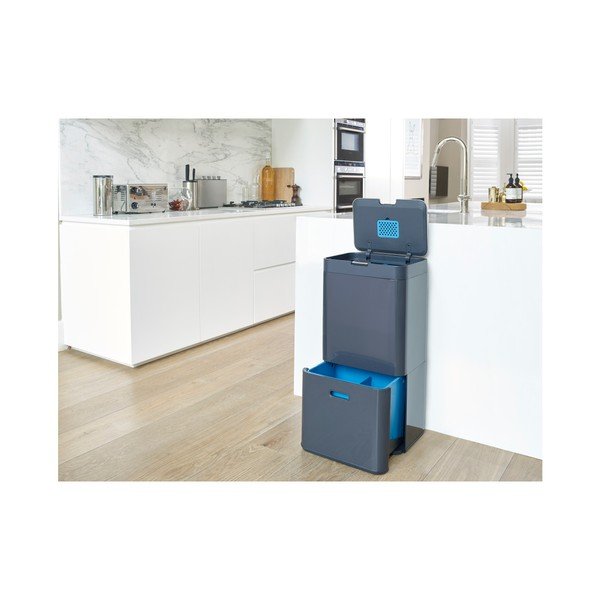 Šedý koš na tříděný odpad Joseph Joseph IntelligentWaste Totem 58-image-4