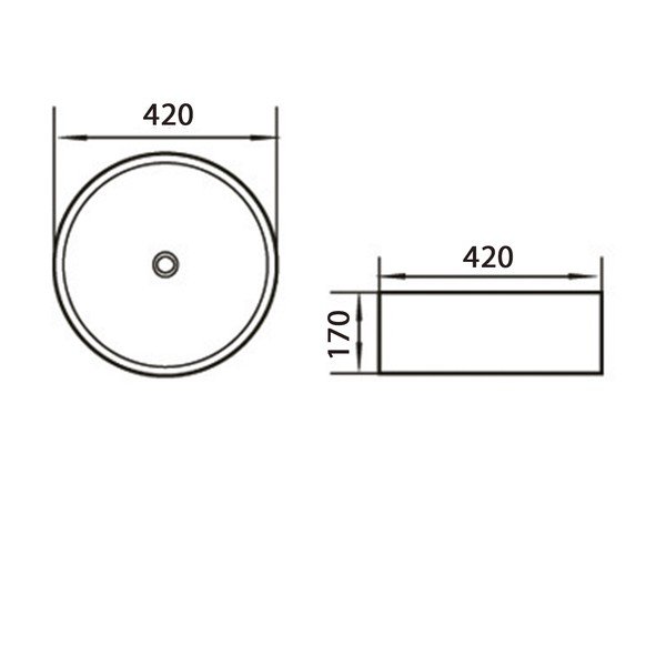Bílé keramické kulaté umyvadlo ø 42 cm Aqualine  – Sapho-image-1