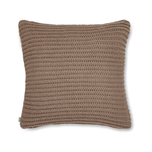 Hnědý pletený povlak na polštář Catherine Lansfield Knit, 45 x 45 cm