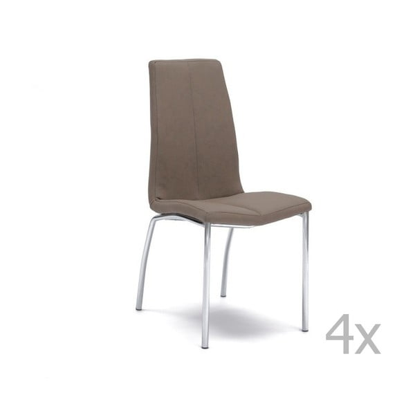 Sada 4 hnědých židlí Design Twist Abha