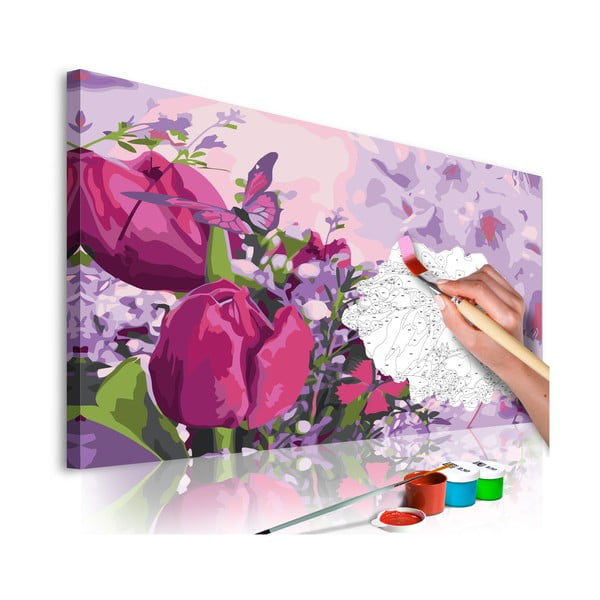 DIY set na tvorbu vlastního obrazu na plátně Artgeist Tulips, 60 x 40 cm