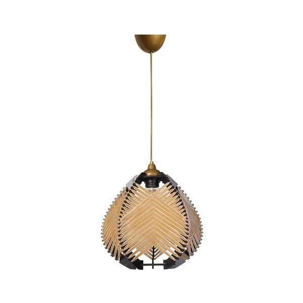 Černo-béžové závěsné svítidlo s textilním stínidlem ø 25 cm – Opviq lights